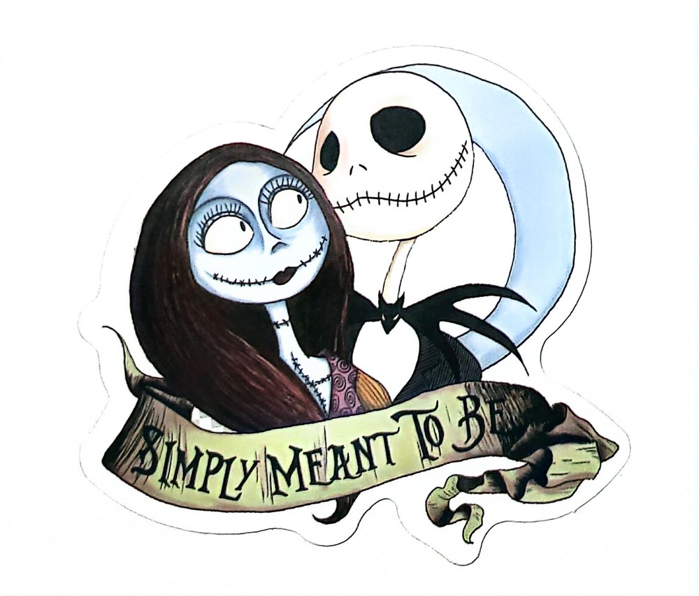 The Nightmare Before Christmas Jack Skellington Sally Water Resistant Sticker