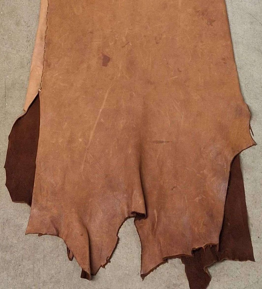 Used Vintage Buckskin Leather Suede Handmade Native American Dress Beads Fringed