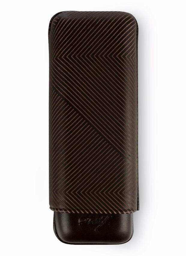 Davidoff Brown Leather Leaf Pattern XL-2 Double Cigar Case / Pouch 105584