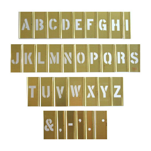 2" Interlocking Brass Stencil Letter Set