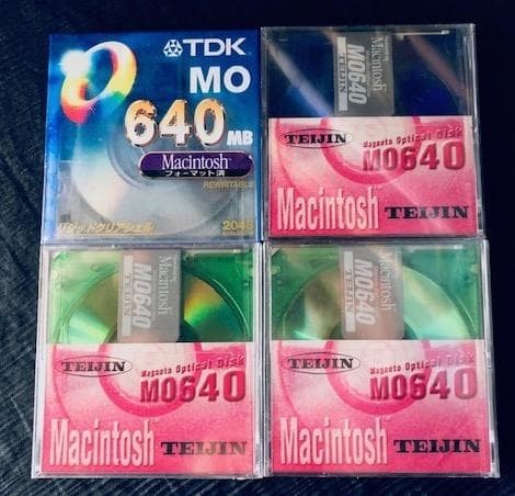 Mac Format MO Disks 640MB 4-Pack Teijin & TDK Unopened Unused