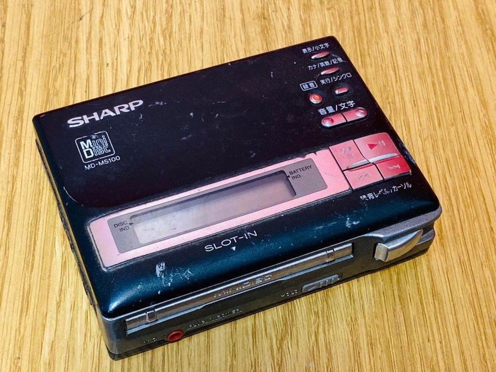 Sharp MD-MS100-B MD Portable Recorder Made In Japan Untested