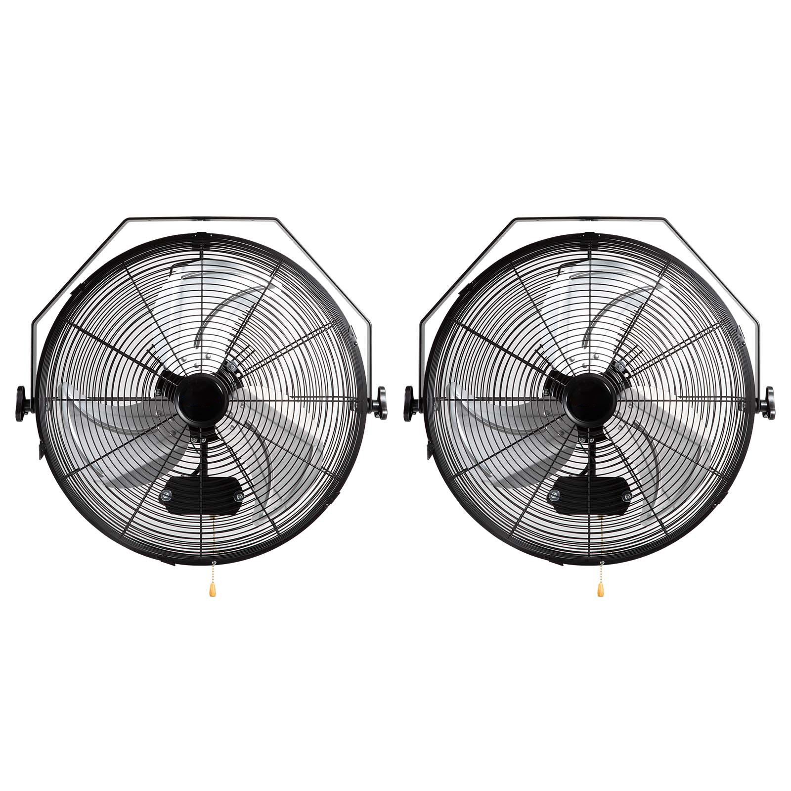 Uimoso 2PCS 18'' Industrial Wall Mount Fan Metal 3 Speed Ventilation Shop Fan