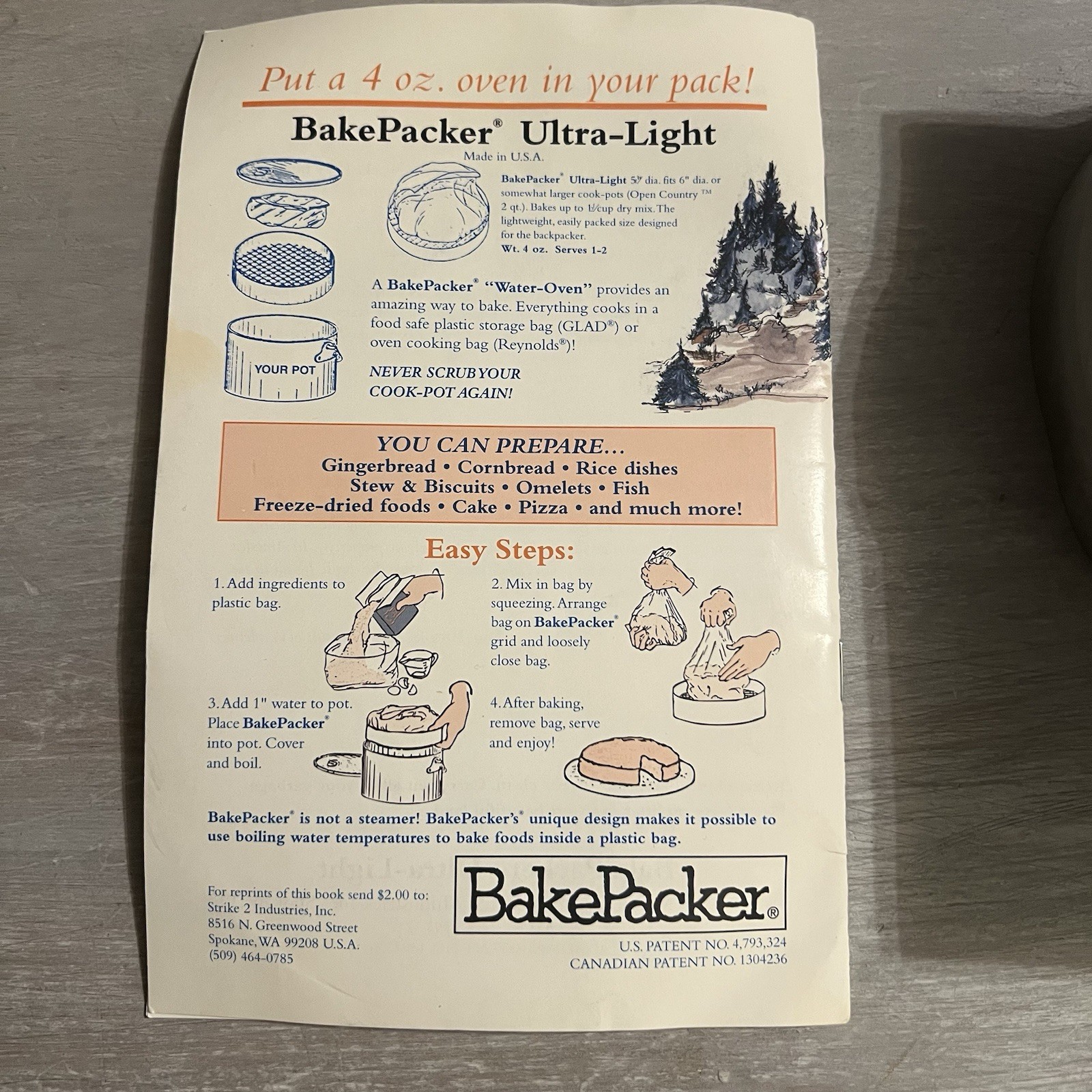 Vintage Bakepacker Ultra-Light Backpacking Camping Oven Portable Cooking Baking