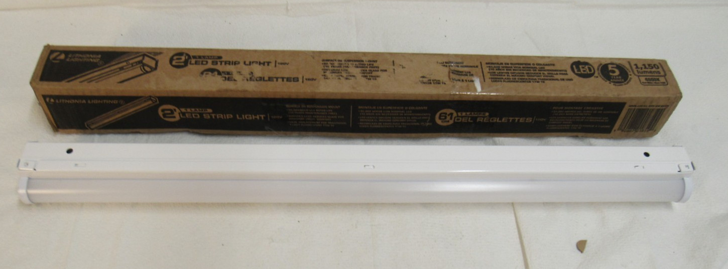 Lithonia Lighting 2' LED 1 Lamp Strip Light Matte White 4000K Bright Integrated
