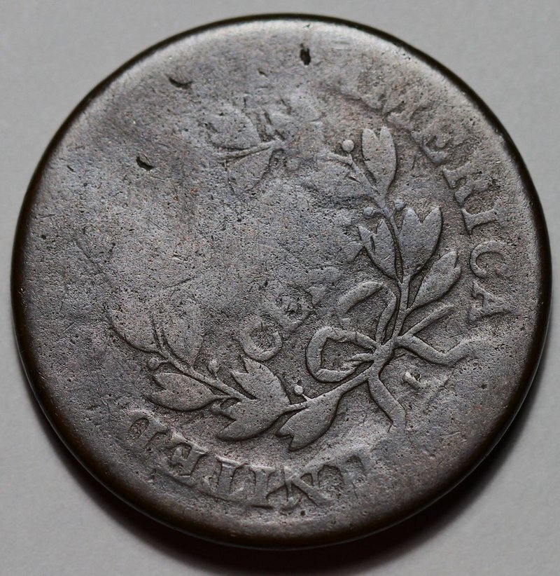 1801 Draped Bust Large Cent - 3 Error Reverse - US 1c Copper Coin