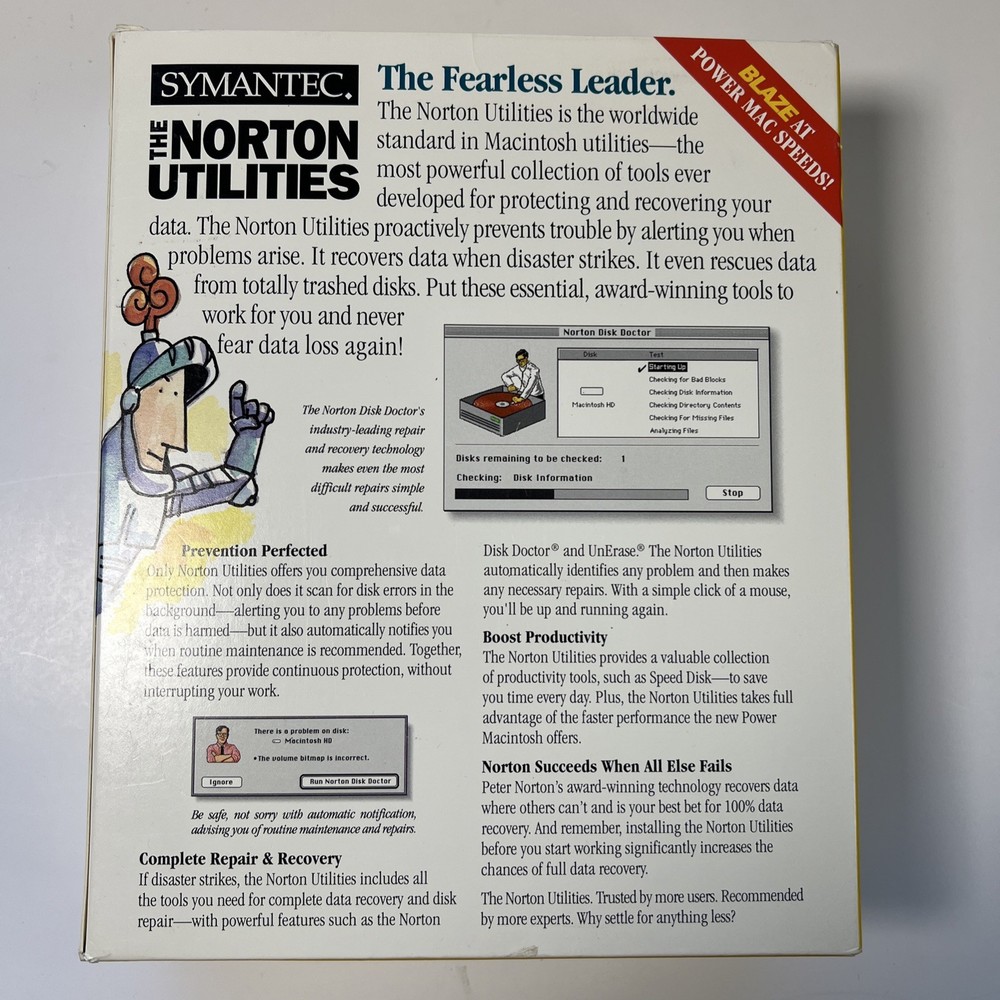 SYMANTEC THE NORTON UTILITIES Floppy Disks Software Version 3.1 Mac