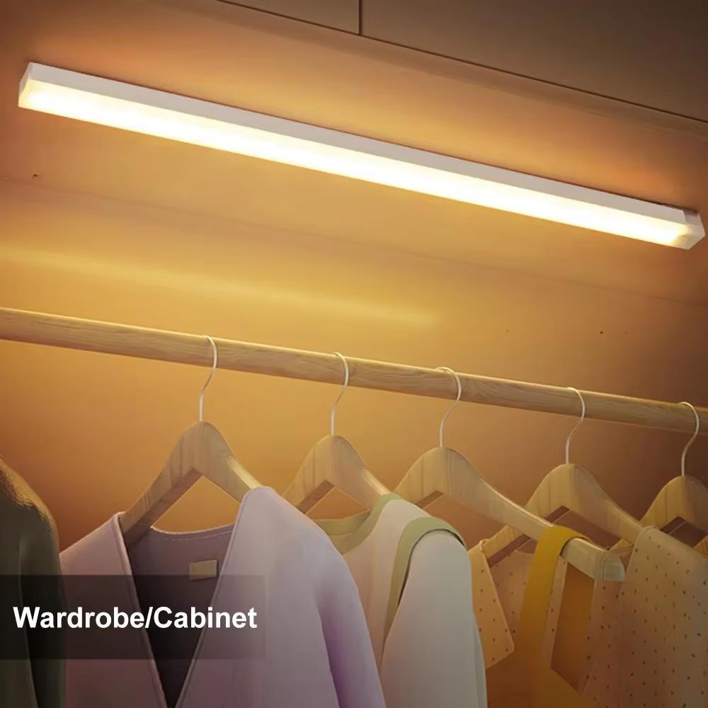 2-Pack LED Under Cabinet Lights, Rechargeable Motion Sensor, 3 Color Dimmable US