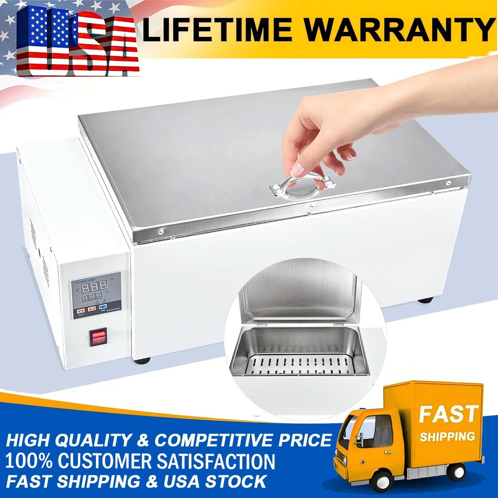 New 30L Lab Water Bath Digital Thermostatic Heating Modules Timing Function US