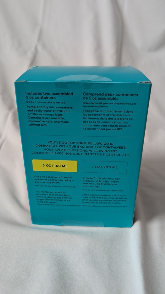 Willow Go 2 Splashguard Containers 5oz 150ml NEW