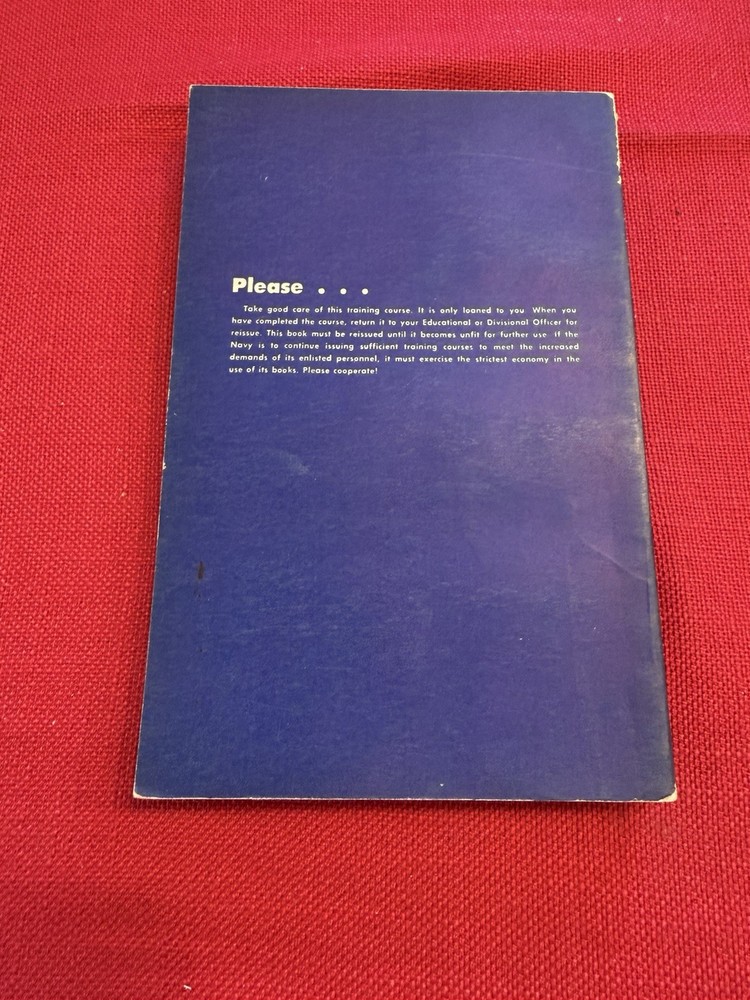 1945 Electricity Basic Navy Training Courses US Navy WW2 NAVPERS 10622 Handbook