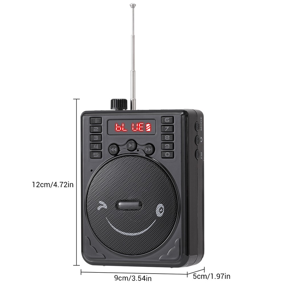 Portable Mini Wireless Amplifier Speaker Rechargeable W/Wired Microphone Headset