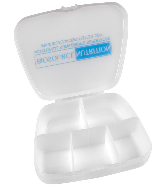 4 Pack Pocket Pill Box (5 compatrments) Biosource Nutrition