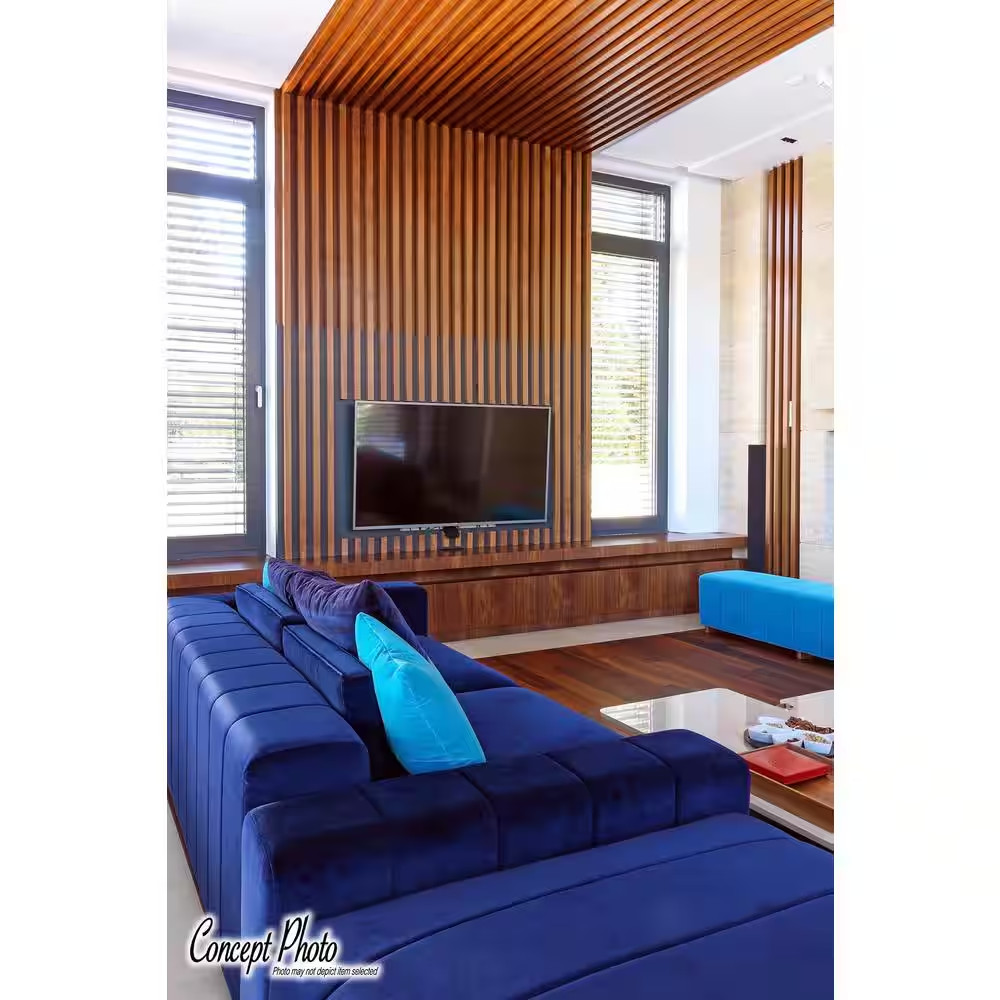 1 In. X 3-1/4 Ft. X 9 Ft. Wall Cladding Oak Interlocking Composite Decorative Wa