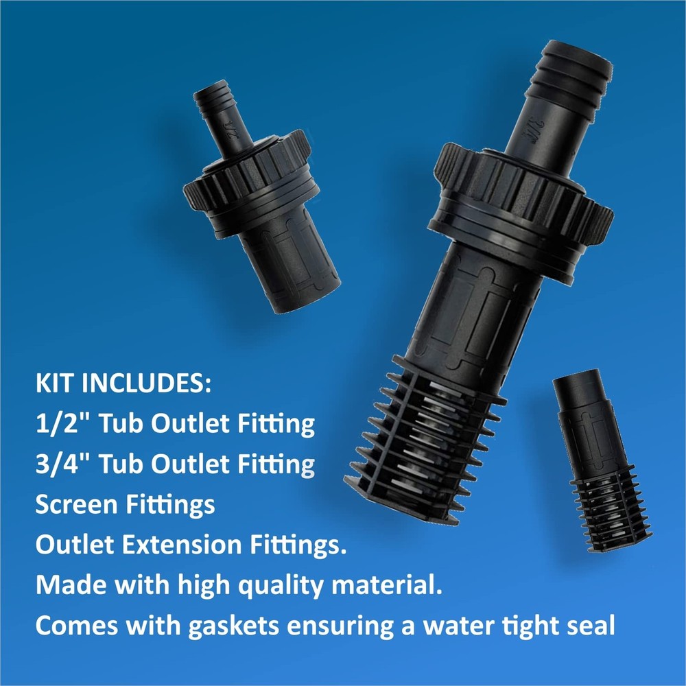 Toolazy Ebb & Flow Fitting Kit，Ebb and Complete Kit Combo Set...