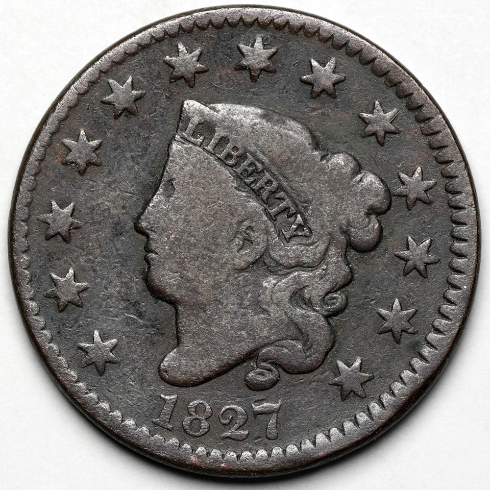 1827 Coronet Head Large Cent, N-11