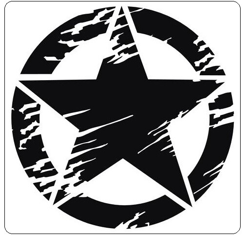 Distressed Army Star Stencil Set Template Airbrush Large 11" Diameter #2