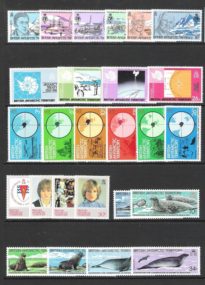 BRITISH ANTARCTIC TERRITORY 1980-83 FIVE ISSUES (LHM/UHM) *HIGH VALUES MNH*
