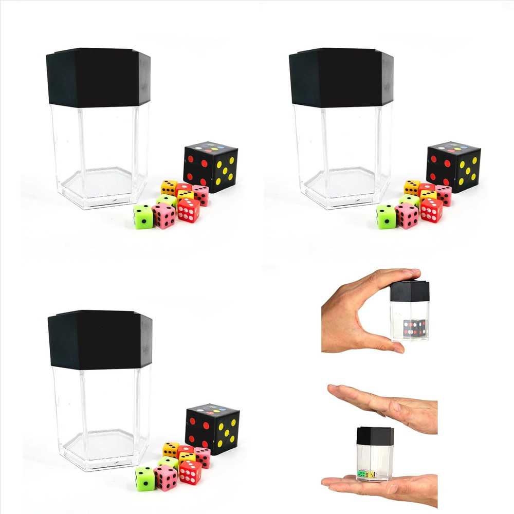 Magic Exploding Dice Set (3 Pack,Colour) Changing Bursting Magic Dice,Close up M