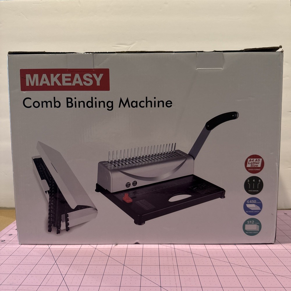 NEW MAKEASY 21-HOLE COMB BINDING MACHINE