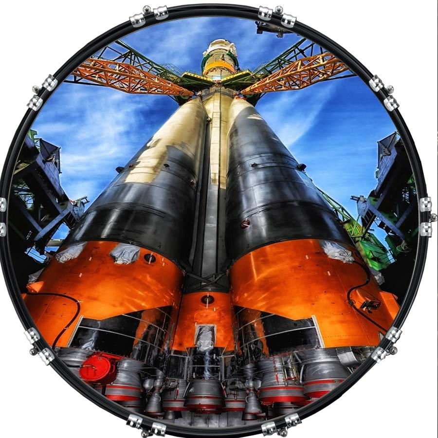 20" Custom Bass Kick Drum Front Head Graphical Graphic Rocket Pad