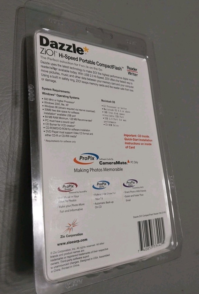 Dazzle CompactFlash Reader/Writer Digital Media Reader Software Mac Windows New
