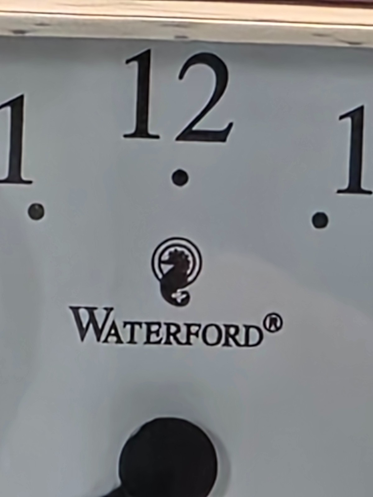 Waterford Free Standing Desk Clock, Faux Black Crocodile & Silver Plate Outline