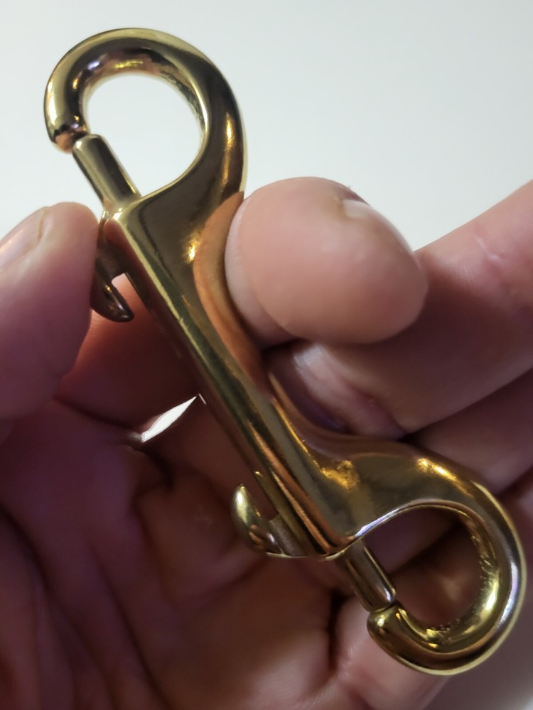 4" solid brass double snap hook Vintage look Tack Boat Tarp Latches AWS 57