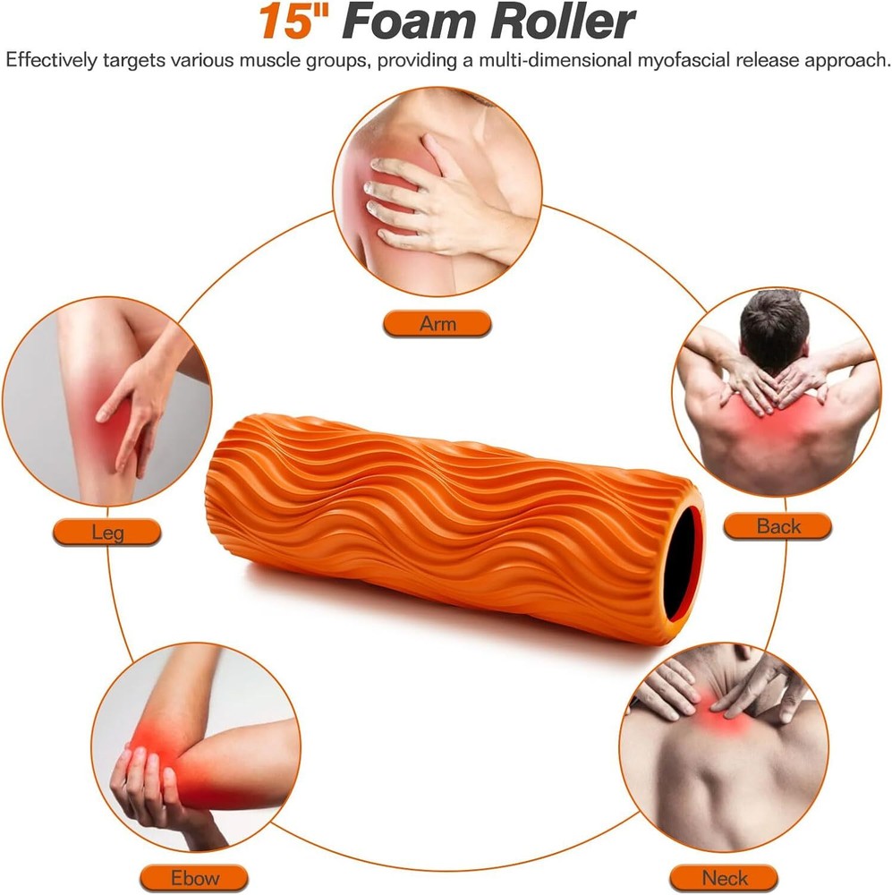 5 in 1 Foam Roller Set, High Density Corrugated Textured Back Roller.