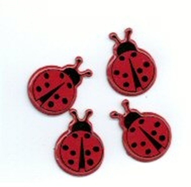 LADYBUG SCRAPBOOKING DECORATIVE BRADS EYELET OUTLET 8 PCS