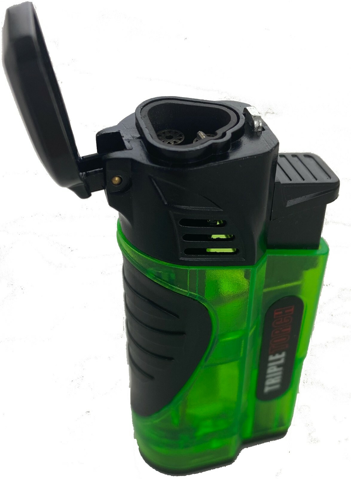 4 PACK Triple Clear Color Torch Lighter Adjustable Flame W/Cigar Puncher PR