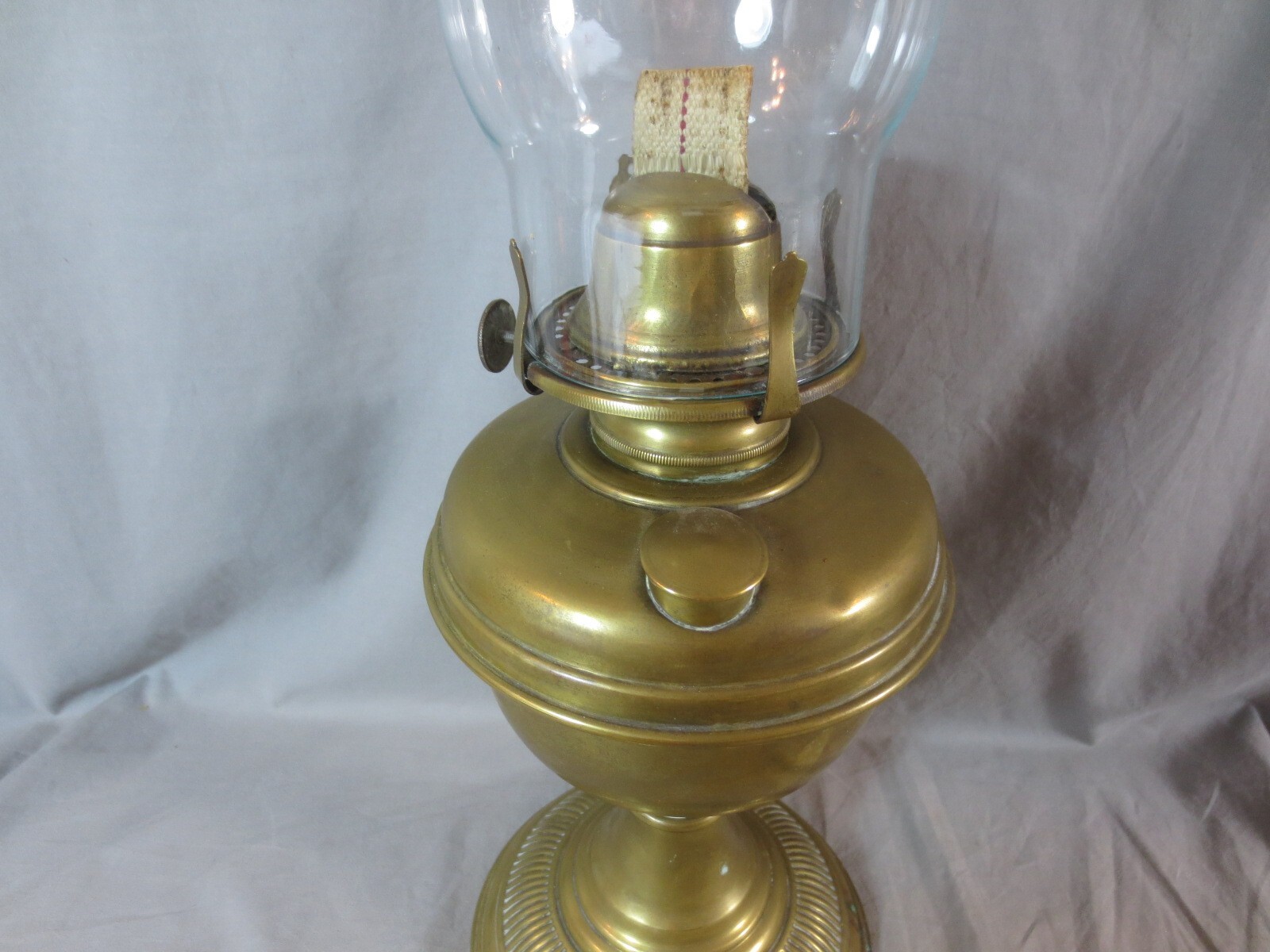 Antique Vintage British Made Oil Lamp & Chimney Shepards Hut Farmhouse