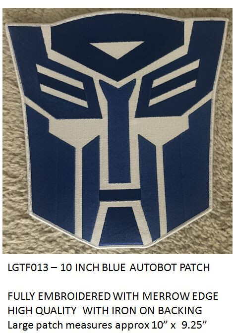 10 INCH TRANSFORMERS BLUE AUTOBOT PATCH - LGTF013