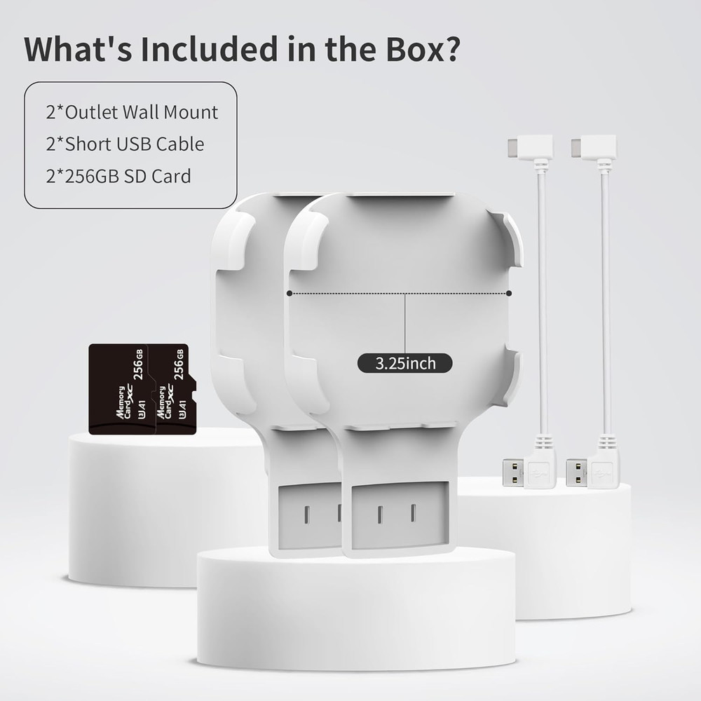 256GB Microsd Card & Wall Mount for Blink Sync Module XR with Short Cable – Decl