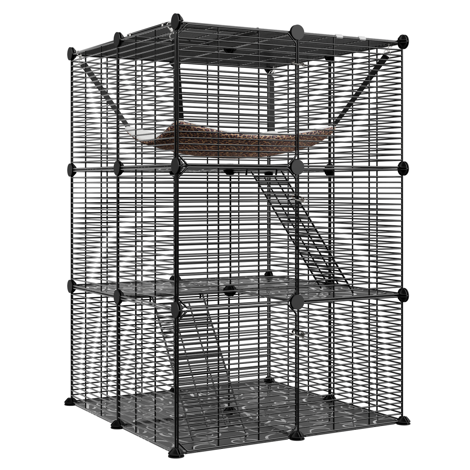 Cat Cage Indoor Cat Enclosures DIY Cat Playpen Metal Kennel Extra Large Hamock