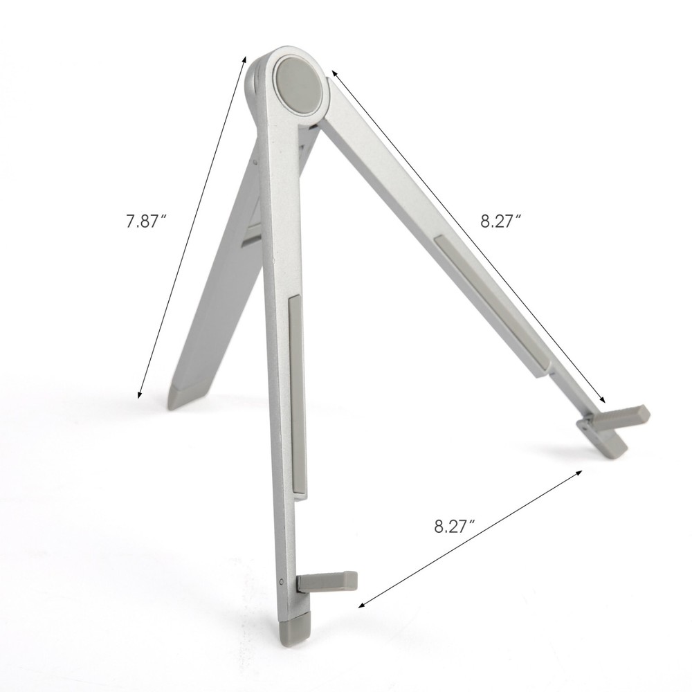 Universal Compact Tabletop Tablet Holder for iPad E-Reader Drawing Pad - Silver