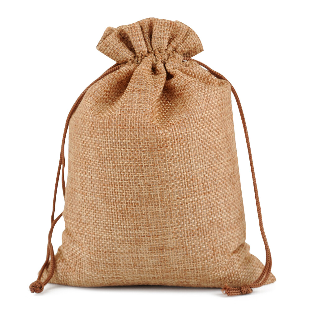 Wholsale! Burlap Gift Bags Drawstring Wedding Favors Hessian Jute Jewelry Pouch