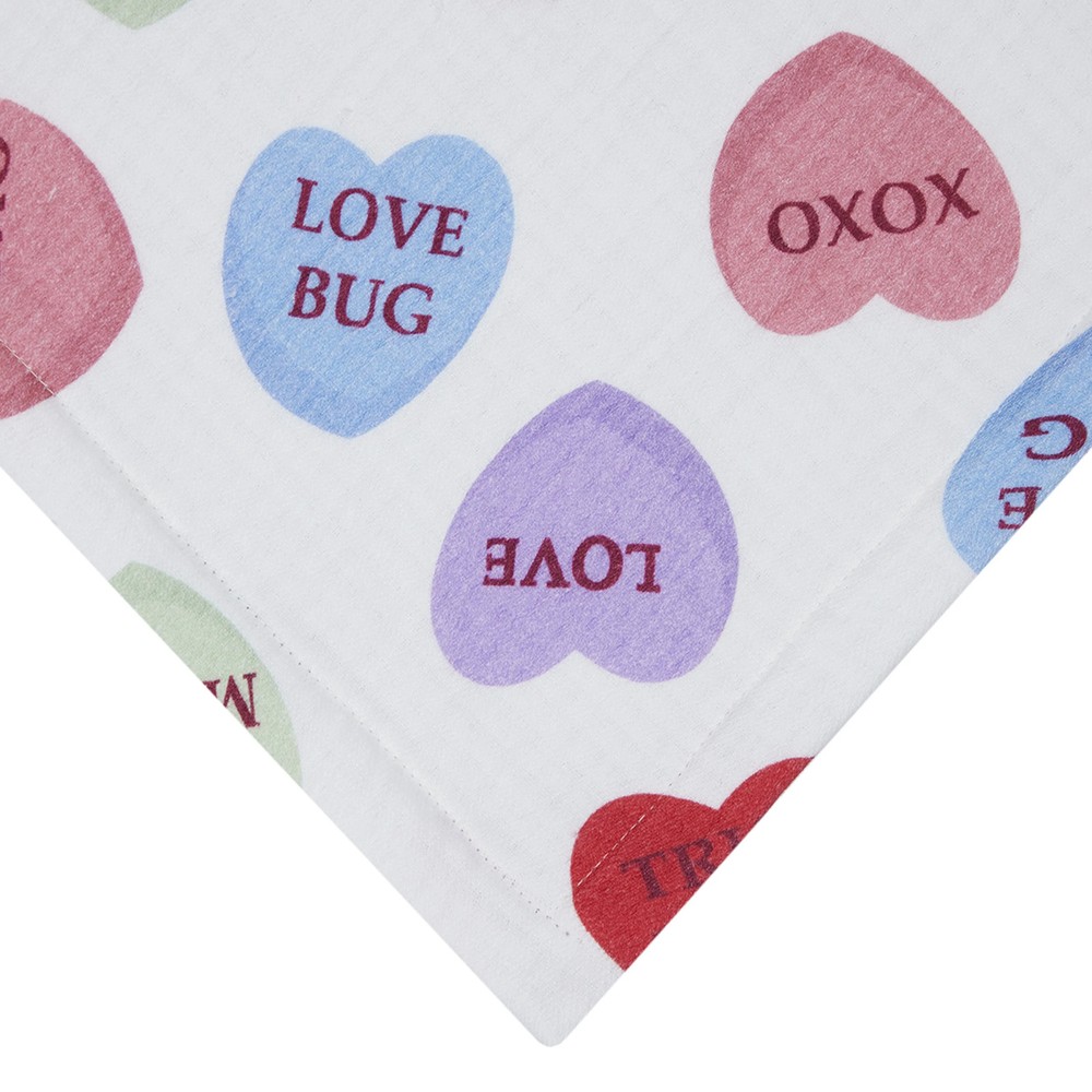 Conversation Hearts Table Runner Cotton