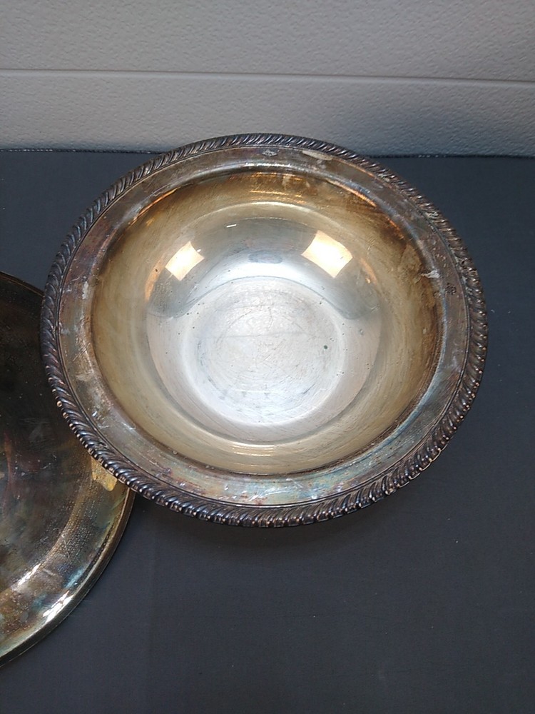 Vintage FB Rogers Silver Plated Footed Covered Serving Dish Or Buffet Server
