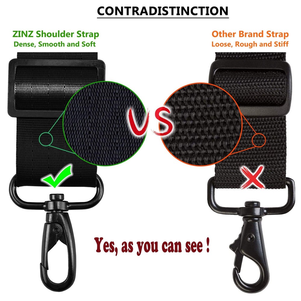 Shoulder Strap, ZINZ 57" Padded Adjustable Shoulder Bag Straps Replacement fo...