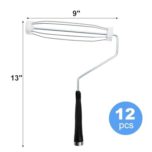 12 Pack Paint Roller Frame 9 Inch, 5 Wire Roller Handle with Threaded End,