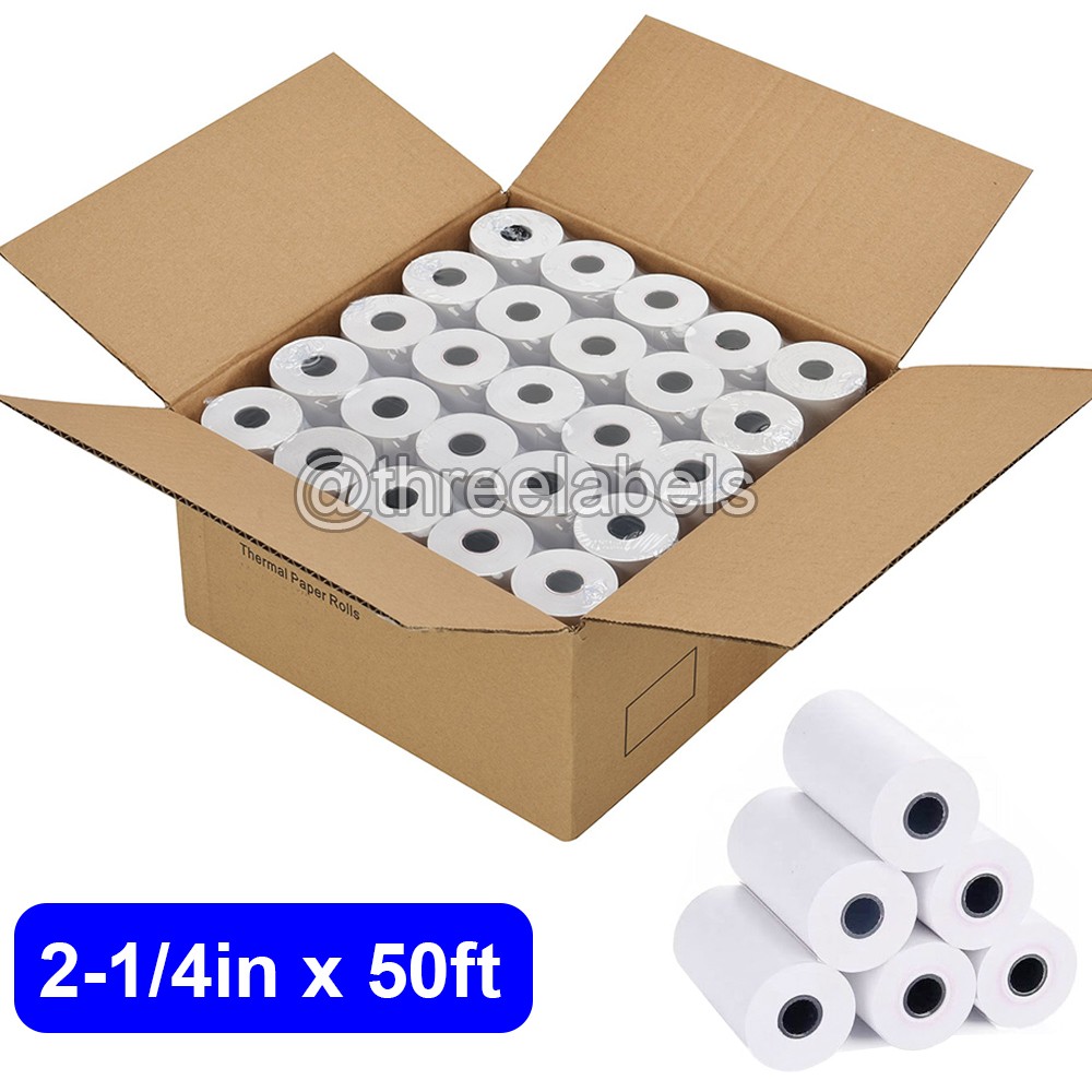 2 1/4" x 50' Thermal Paper Credit Card Cash Register POS Receipt Paper BPA Free