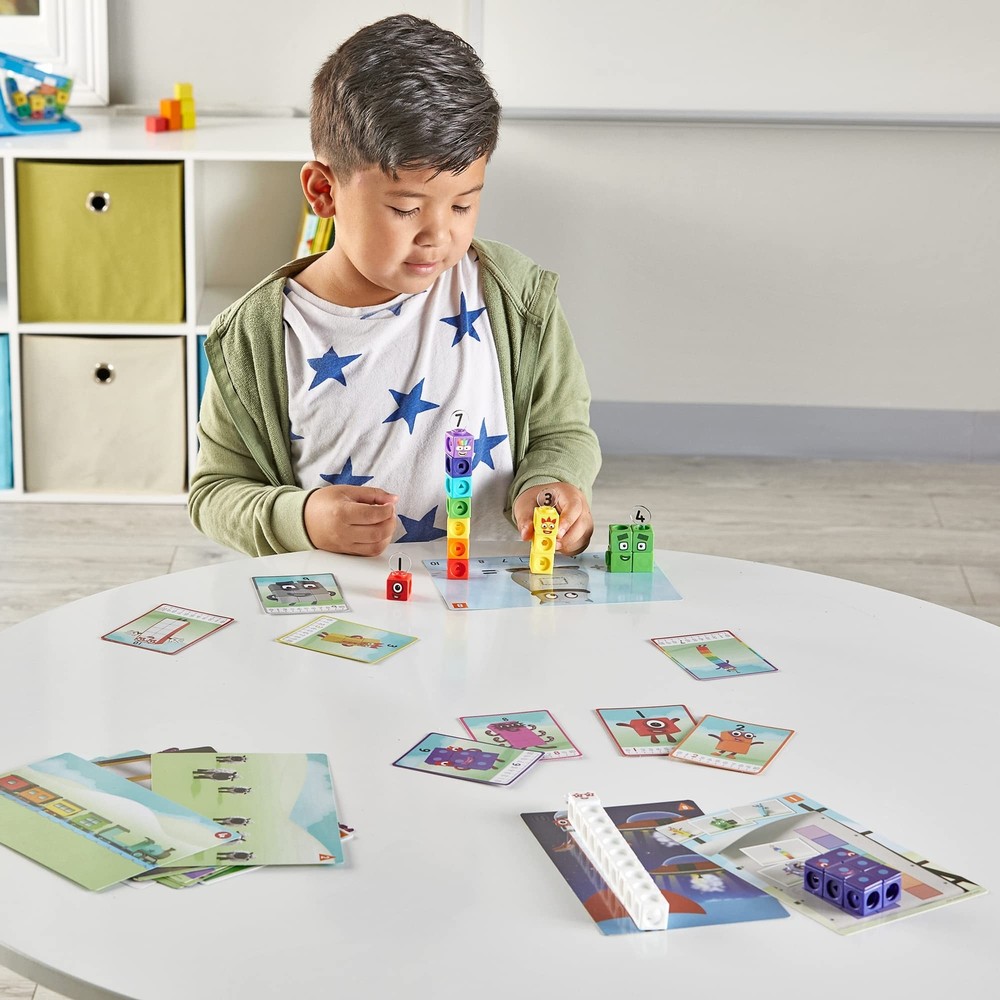 hand2mind MathLink Cubes Numberblocks 1-10 Activity Set, 30 Preschool Learnin...