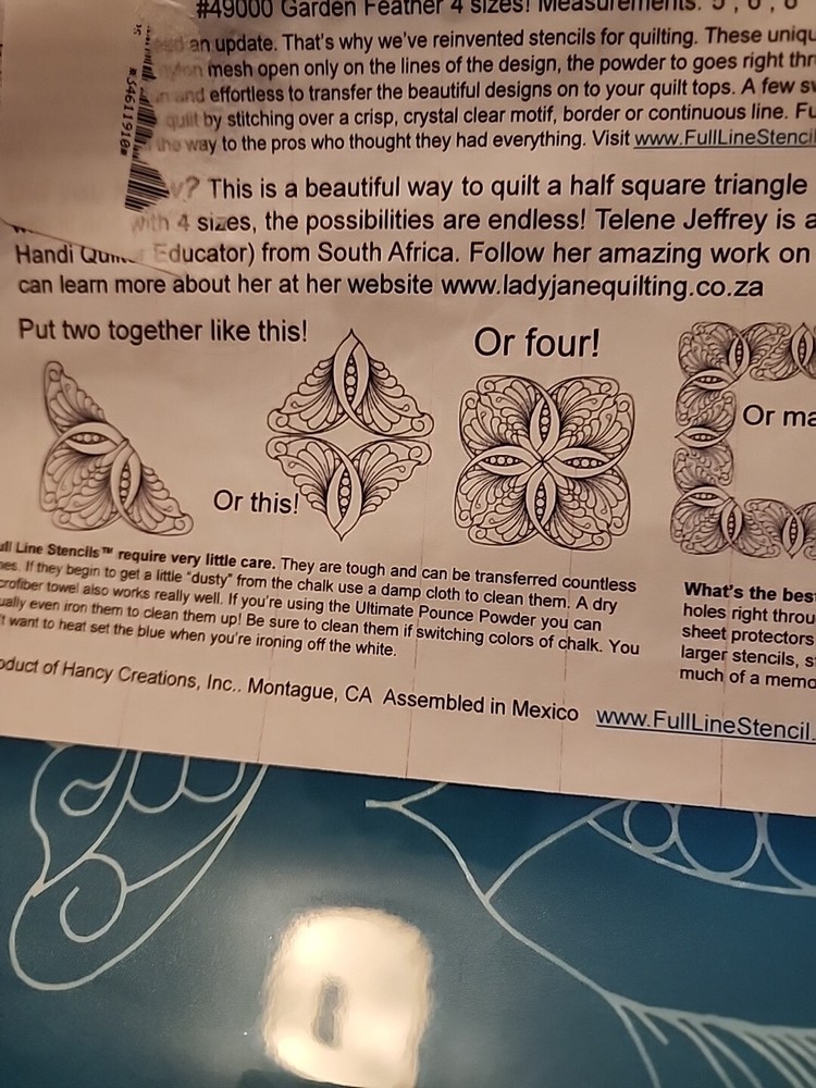 Full Line Stencil #49000 Garden Feather Scroll Elegance Reusable