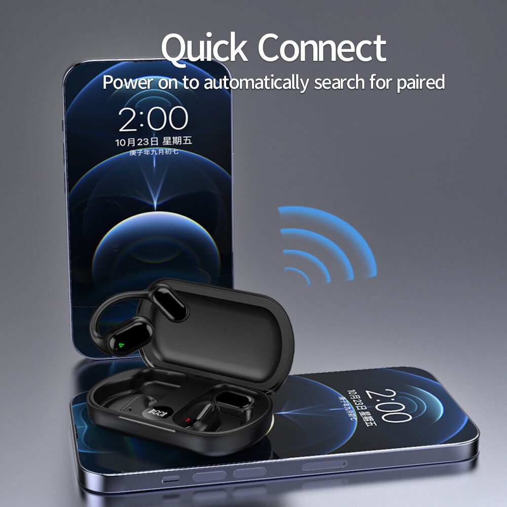 Bluetooth 5.3 Wireless Bone Conduction Headphones Wireless Headset Earbuds