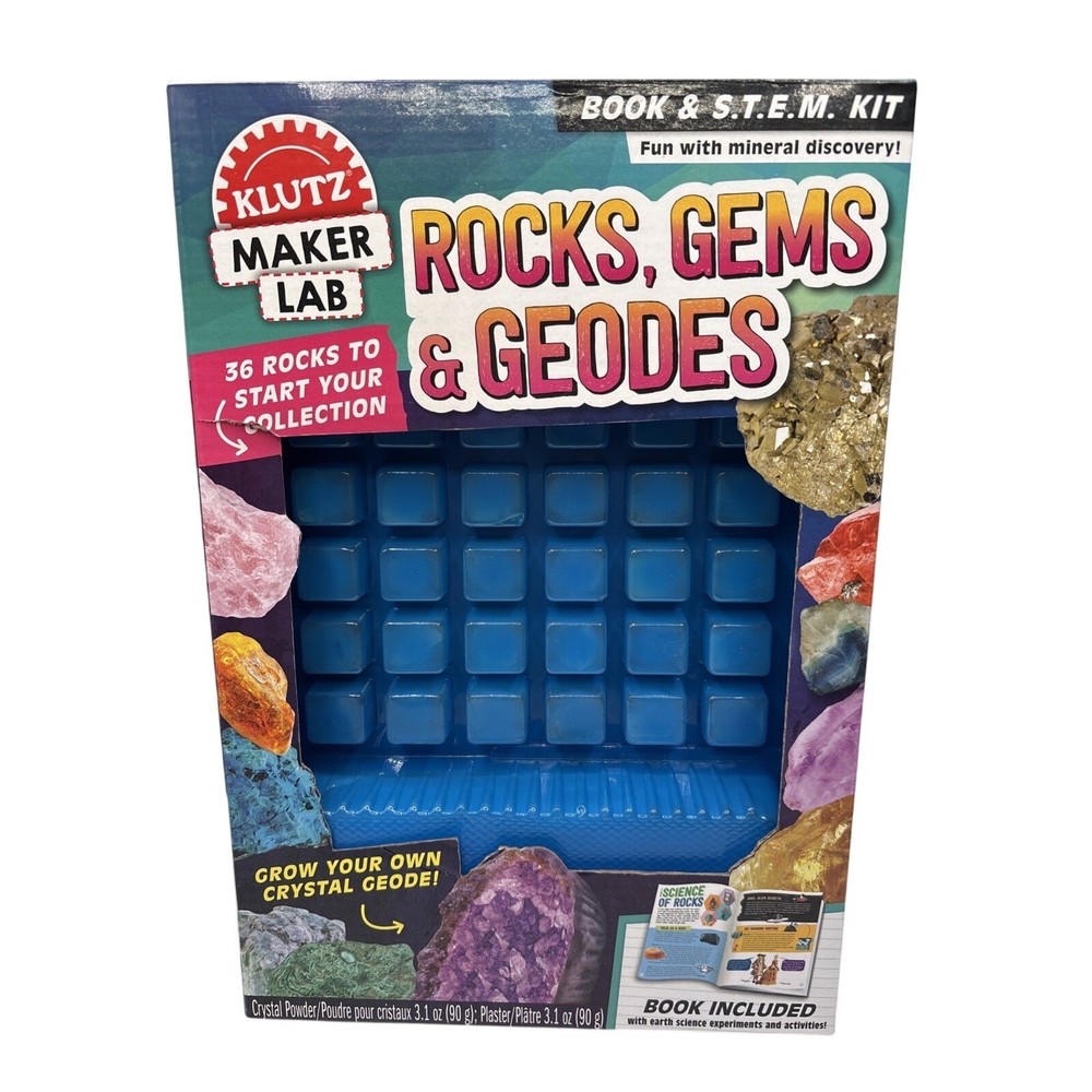 Rocks, Gems & Geodes/ Make Lab .STEM Kit . Open Box/ Book Missing.