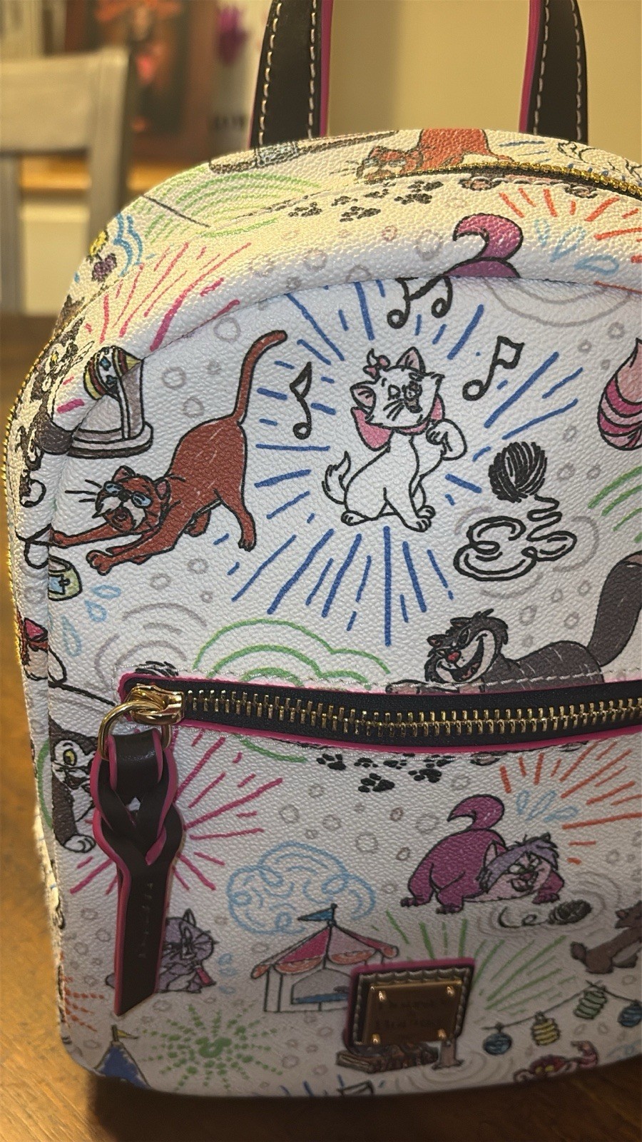 Disney Cats Sketch Dooney & Bourke Backpack White NWOT