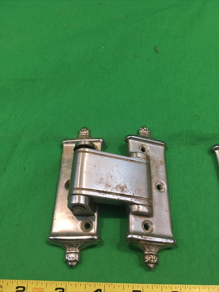 VINTAGE ICE BOX HANDLE WITH LATCH & HINGES HARDWARE