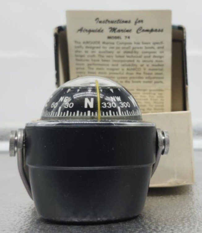 Airguide #74 Marine Compass Adjustable Bracket & Original Box and Instructions
