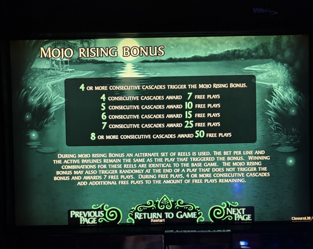 WMS BB2 SLOT MACHINE GAME SOFTWARE ONLY MOJO RISING TESTED BLUEBIRD WILLIAMS